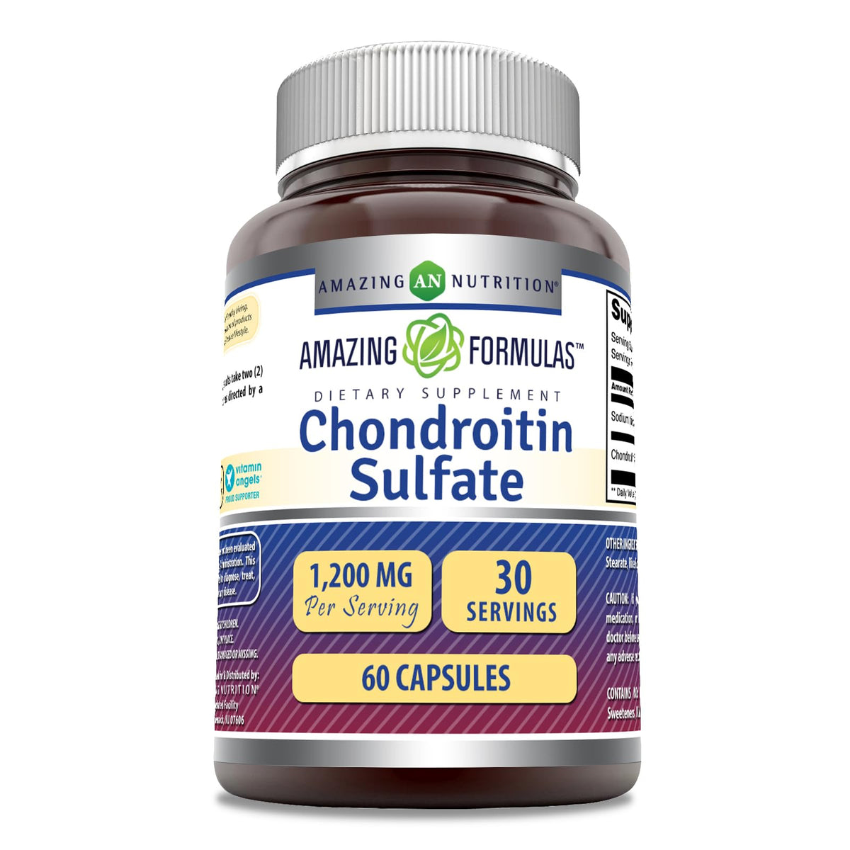 Capsules Amazing Nutrition Chondroïtine sulfate 1200 mg – soutien potentiel mobilité au quotidien.
