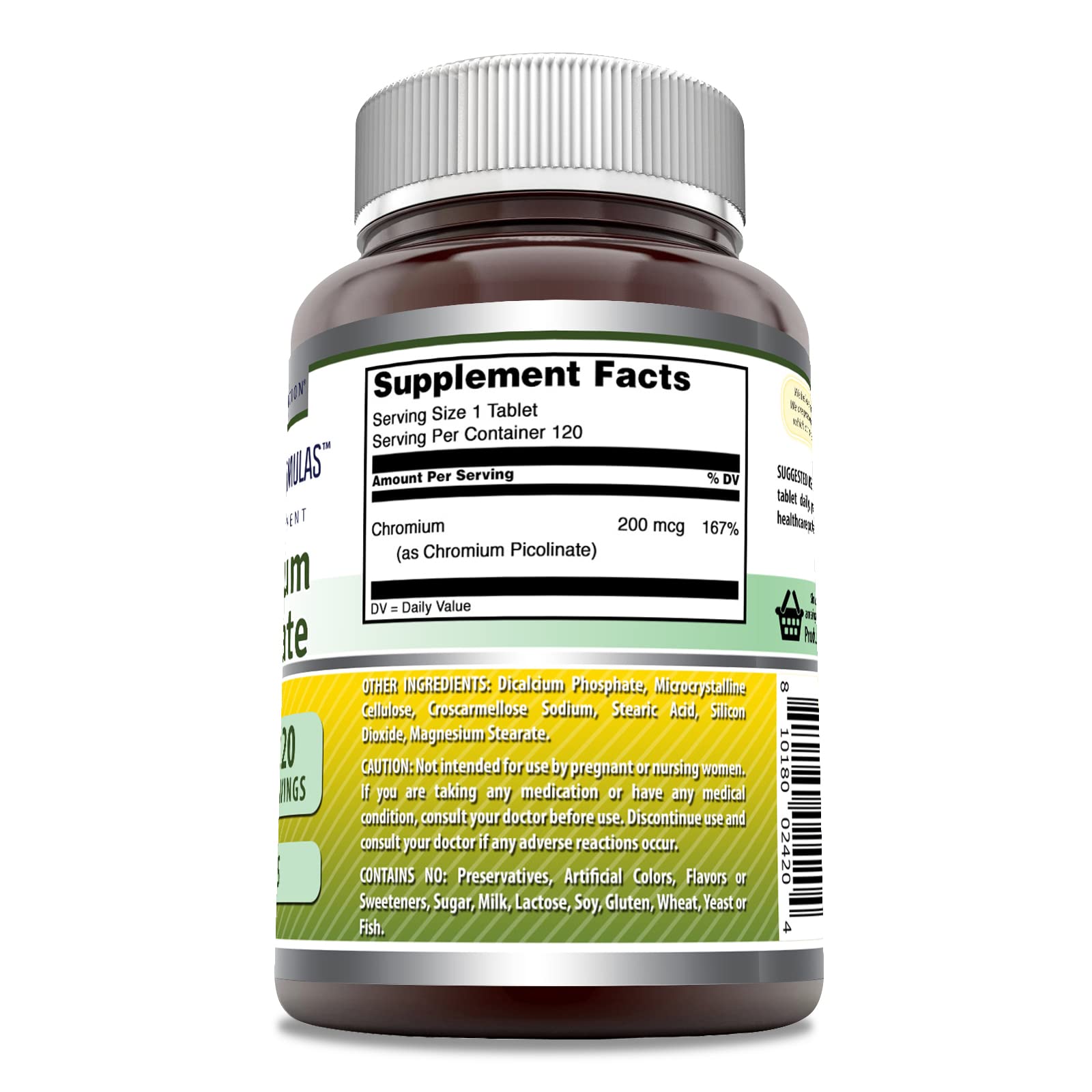 Comprimé principal de Chromium Picolinate par Amazing Nutrition prêt à avaler