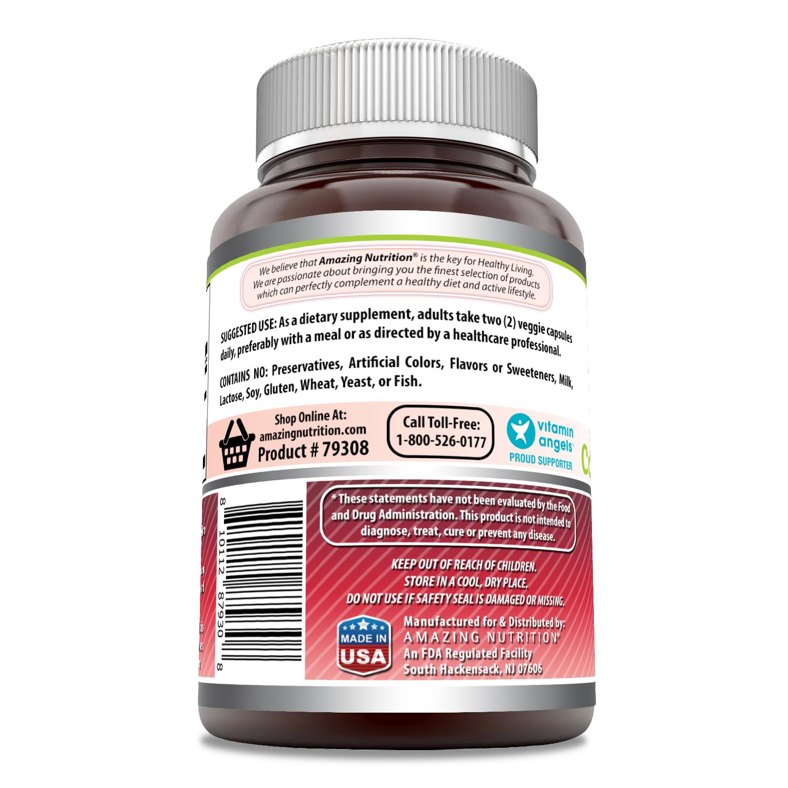 Amazing Nutrition Cranberry Concentrate : gélules végétales dans un flacon pratique.