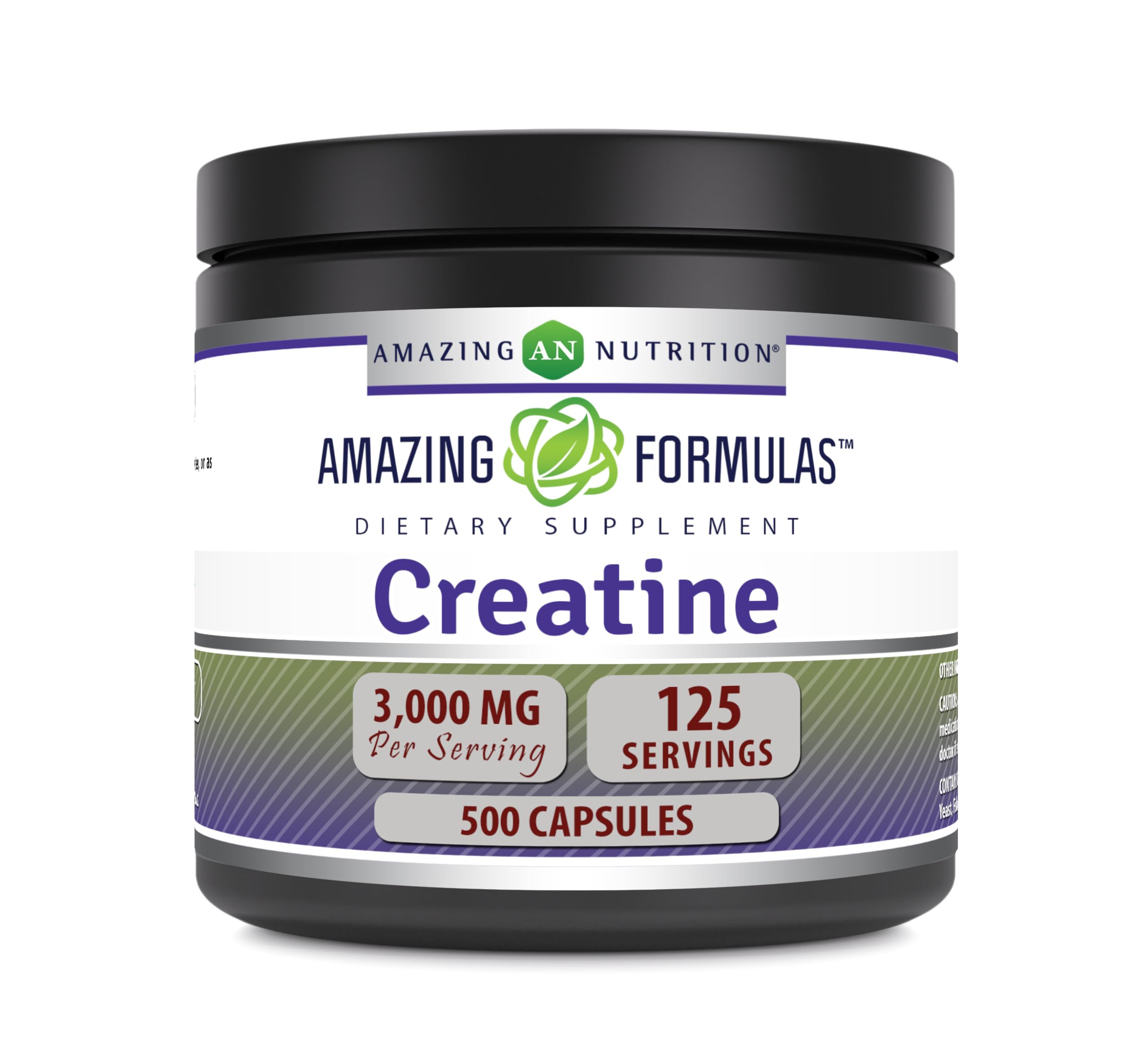 Amazing Nutrition Créatine 3000 mg – bouteille de capsules prête pour l'entraînement quotidien.