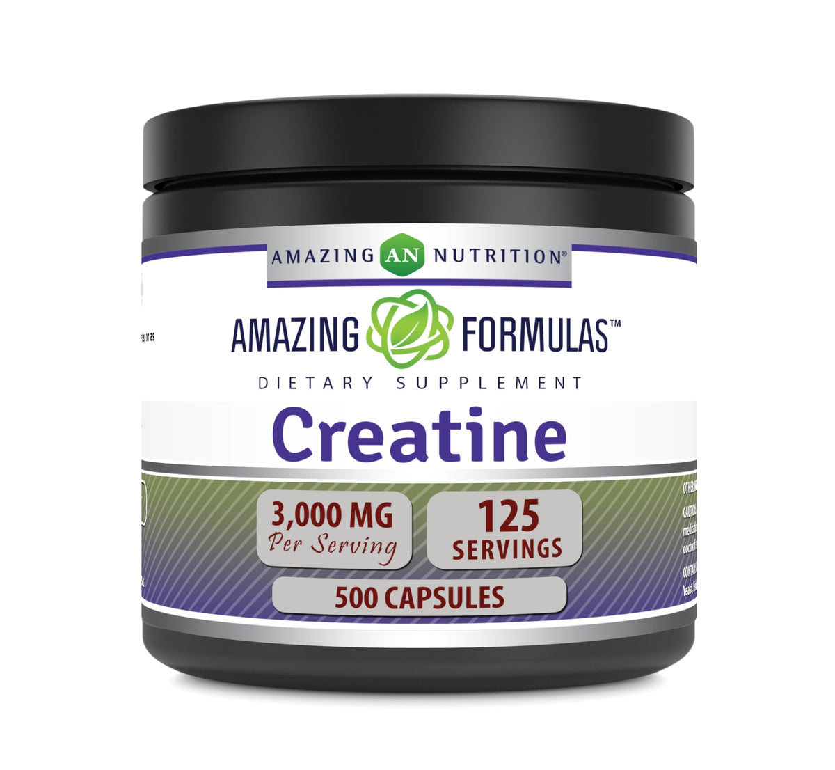 Amazing Nutrition Créatine 3000 mg – bouteille de capsules prête pour l'entraînement quotidien.