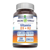 Amazing Nutrition D3 K2, bouteille pratique pour votre routine quotidienne.