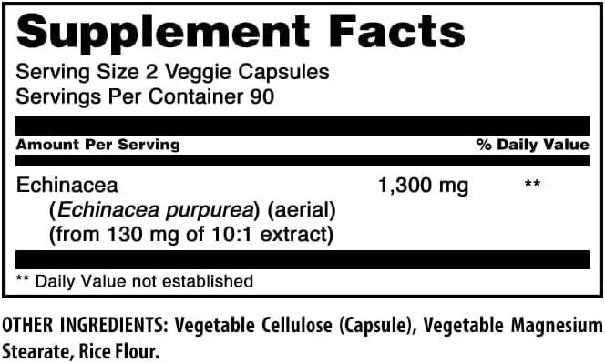 Amazing Nutrition Echinacea – produit Non-OGM, respectueux des choix alimentaires.