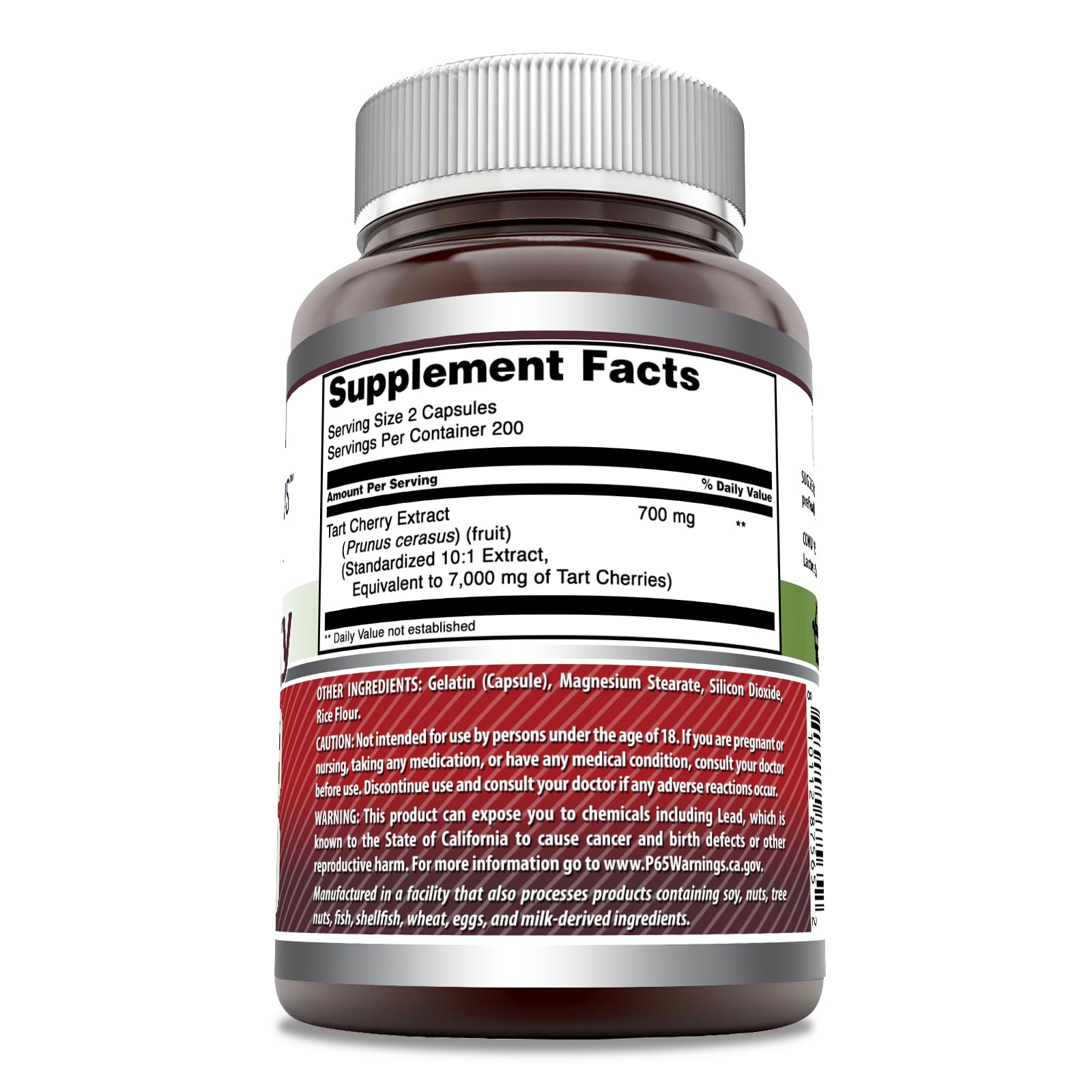 Amazing Formulas Extrait cerise acide sur l'étiquette Sans OGM et Sans Gluten