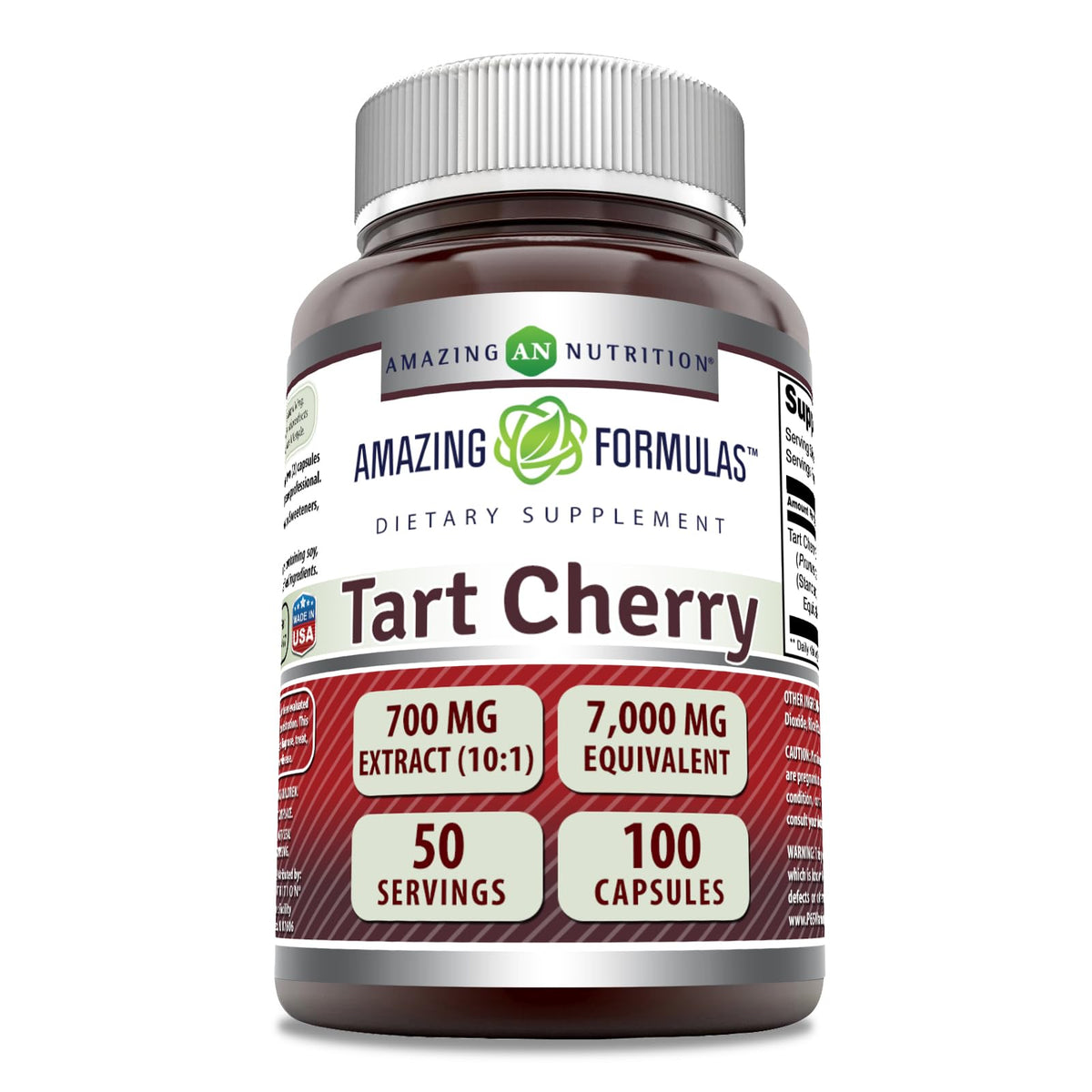 Amazing Nutrition Extrait cerise tart en capsules pour soutien quotidien.