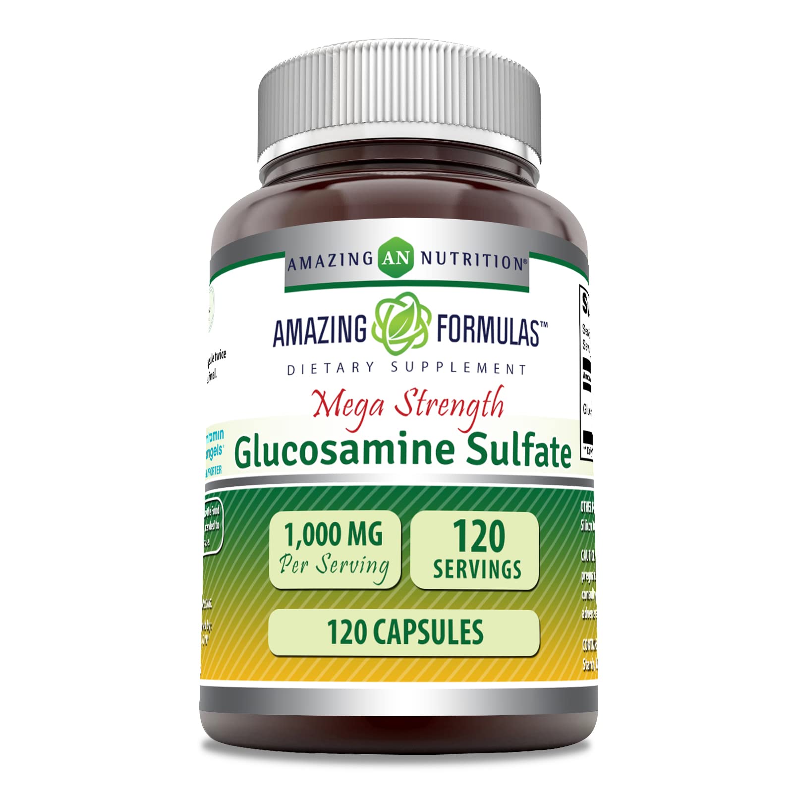 Amazing Nutrition Glucosamine Sulfate 1000 mg, capsules faciles à prendre au quotidien.