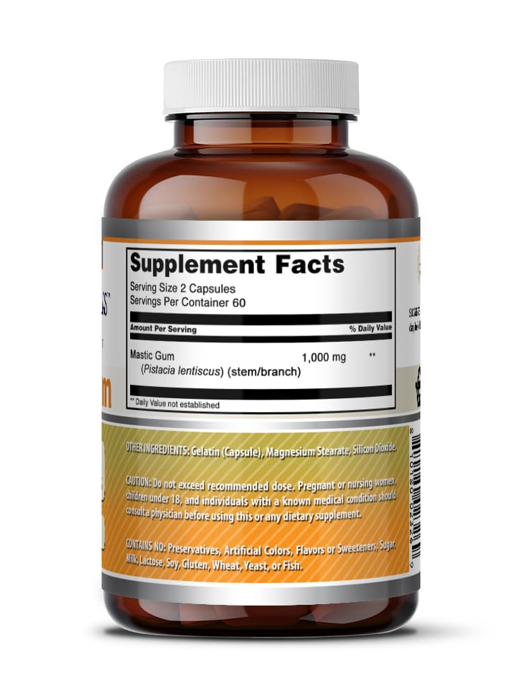Capsules Gomme Mastique Amazing Nutrition, vue détail des capsules pour une routine quotidienne