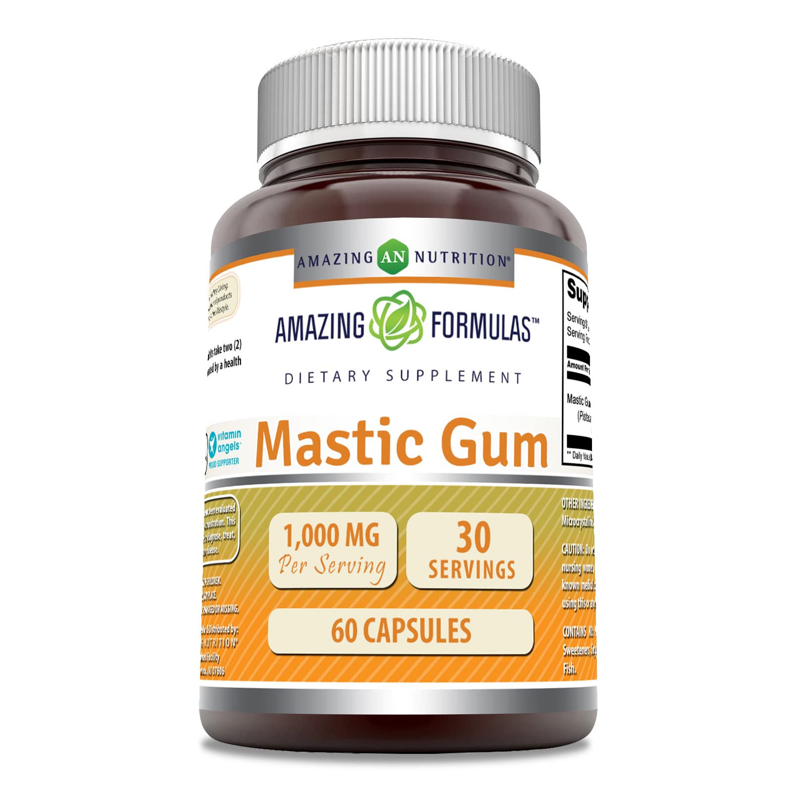 Amazing Formulas Gomme Mastic 1000 mg en capsules, soutien digestif et bucco-dentaire.
