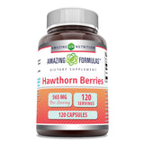 Amazing Nutrition Hawthorn Berries - bouteille avec 120 capsules faciles à prendre pour votre routine.