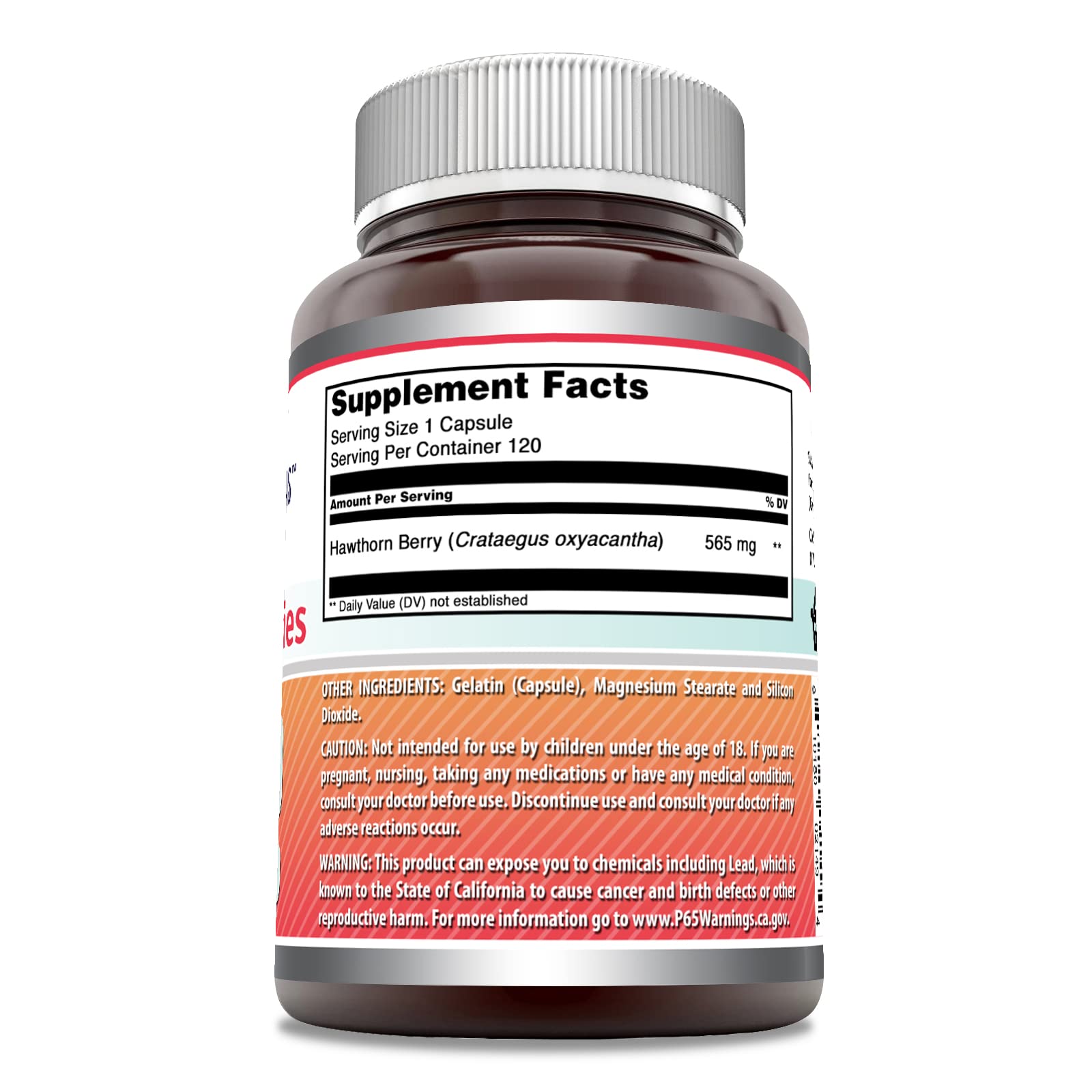 Amazing Nutrition Hawthorn Berries - Capsules 565 mg, prise quotidienne pratique et fiable.