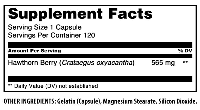 Amazing Nutrition Hawthorn Berries - Sans gluten, adapté à certains régimes alimentaires.