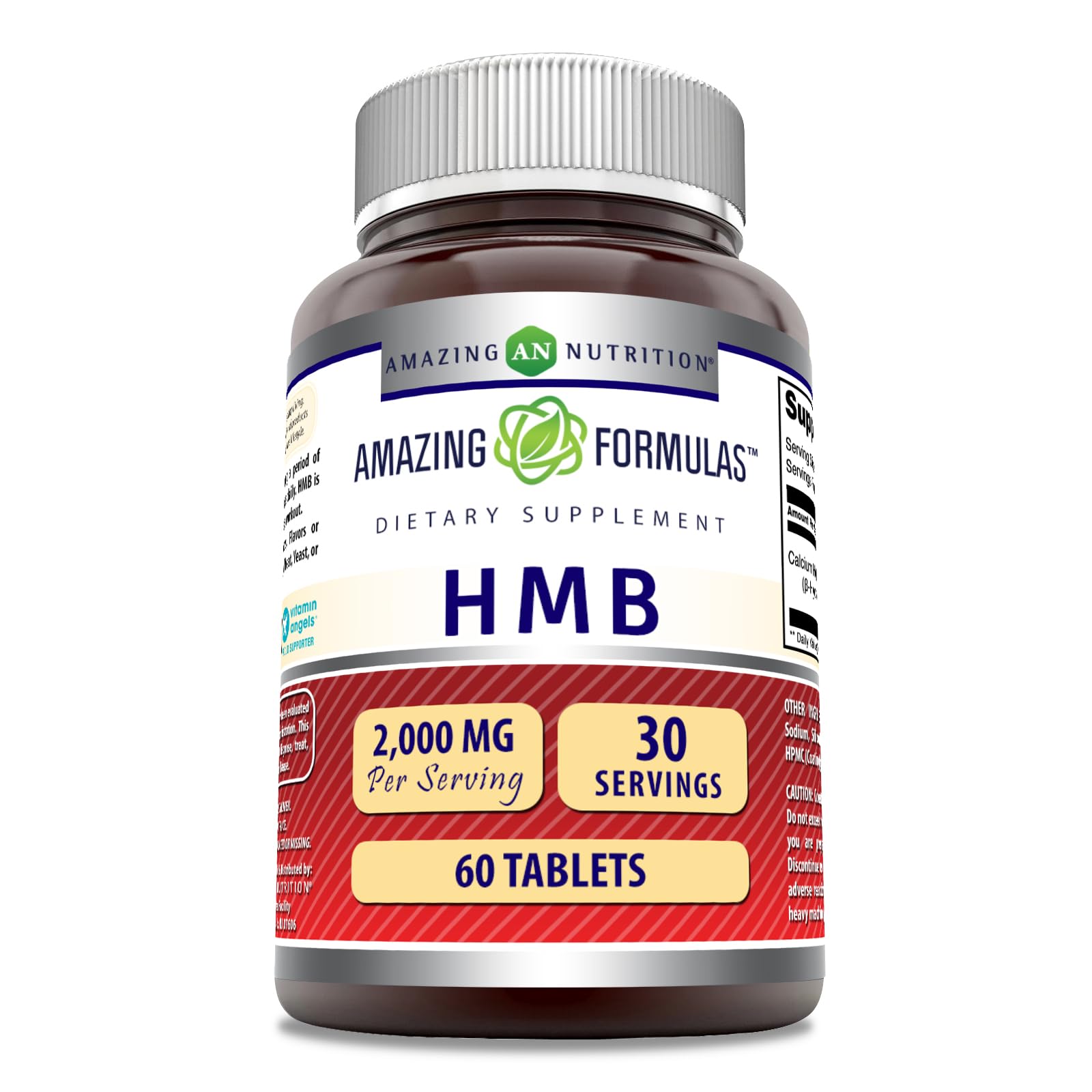 Bouteille Amazing Nutrition HMB 2000mg pour soutien potentiel à l'entraînement