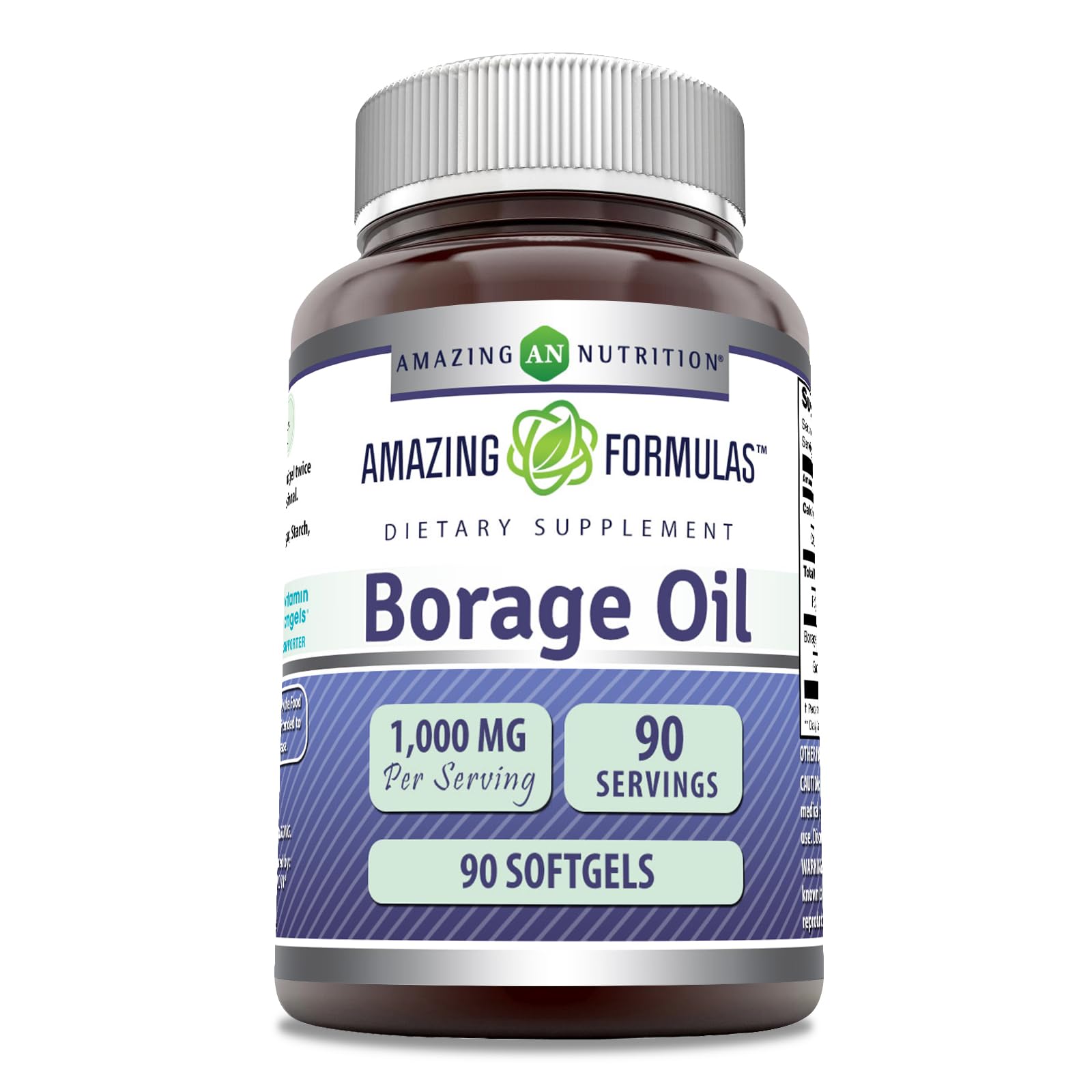 Amazing Nutrition Huile de Bourrache – bouteille 2000 mg pour une dose quotidienne pratique
