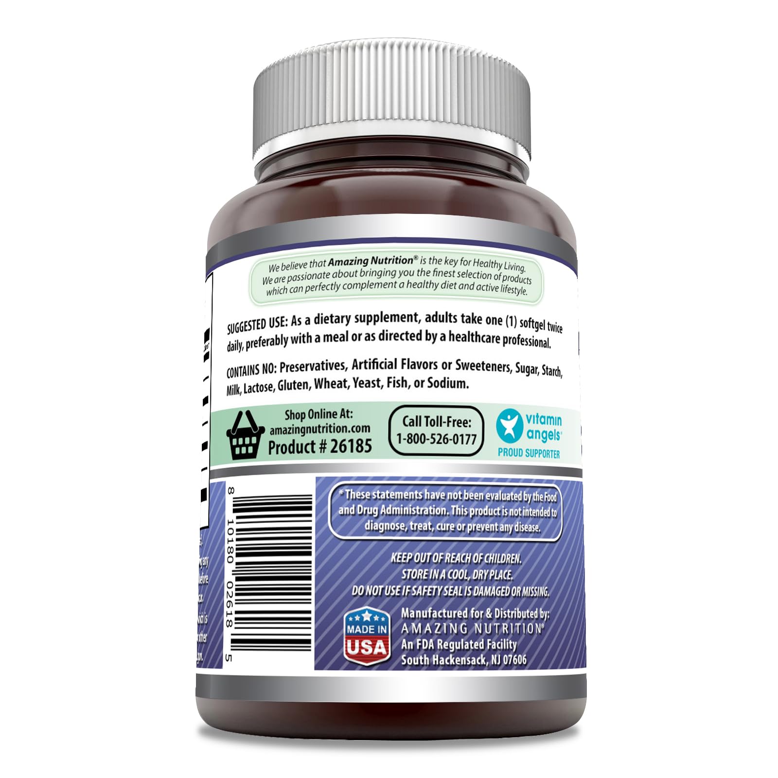 Amazing Nutrition Huile de Bourrache – emballage clair et etiquette lisible pour suivre le dosage
