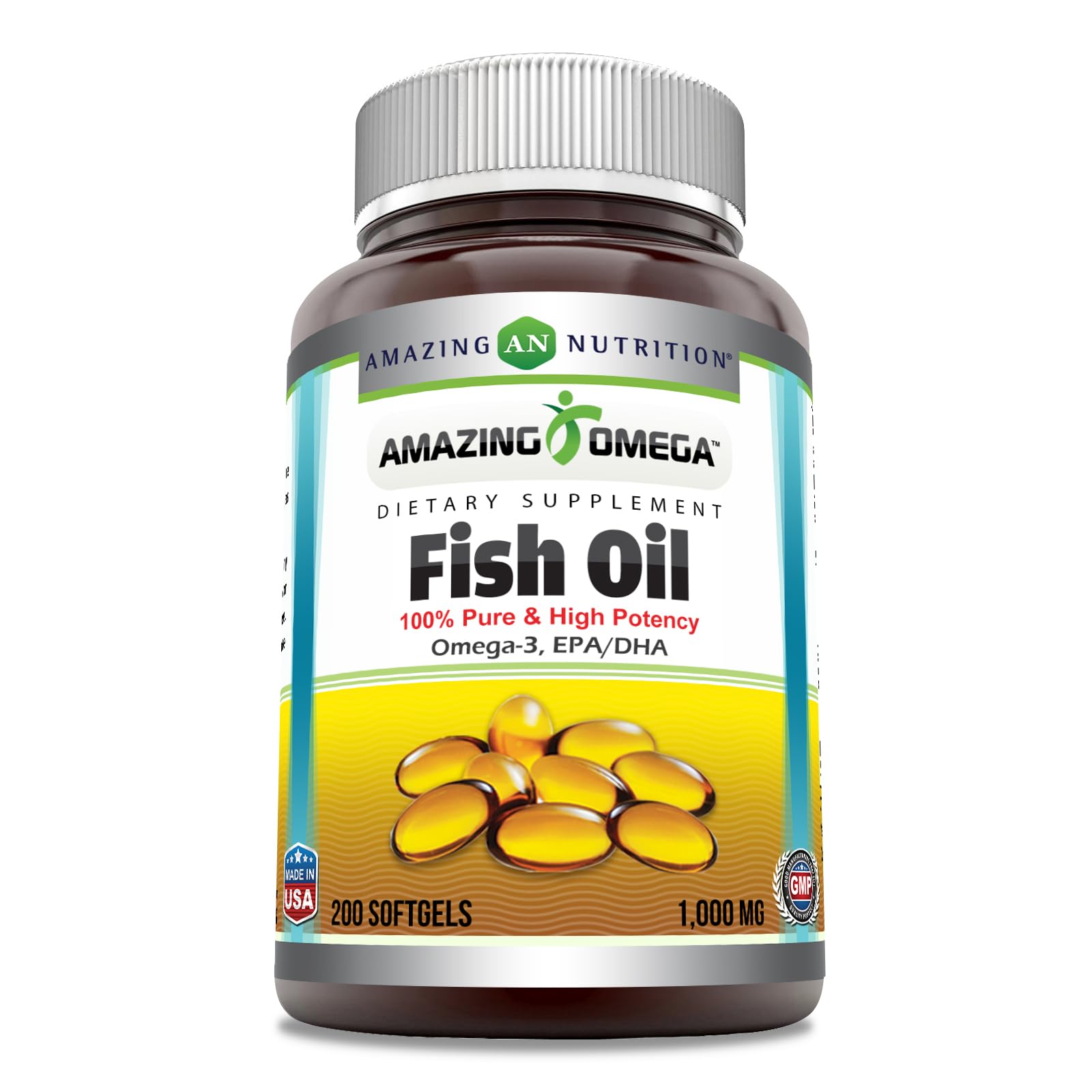 Capsules molles Amazing Nutrition Omega-3, faciles à avaler au quotidien.