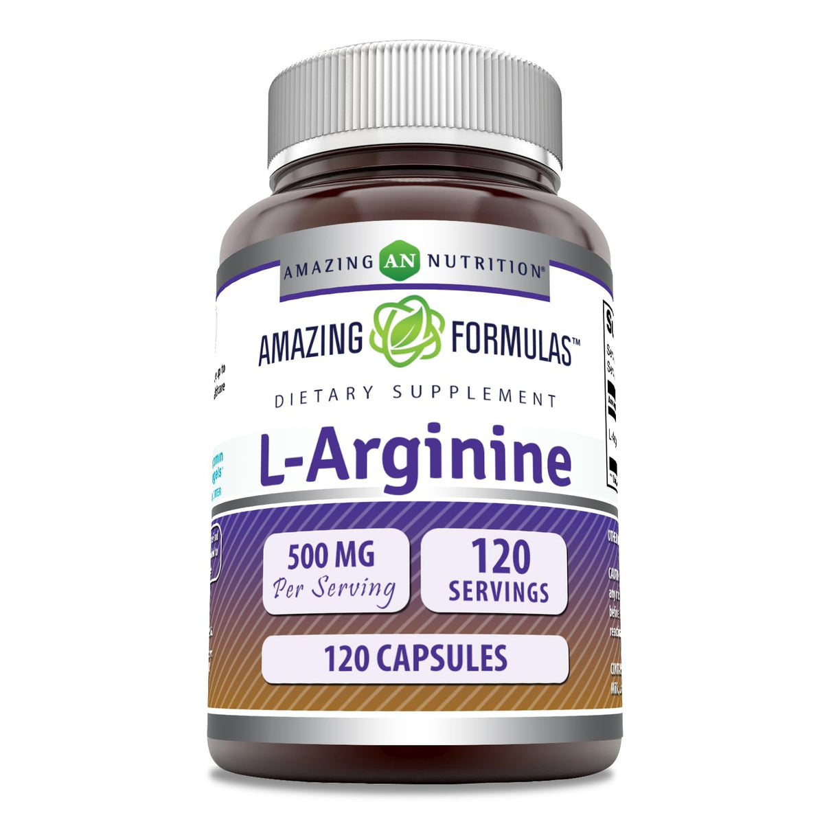 Capsules Amazing Nutrition L-Arginine en bouteille, soutien potentiel à votre routine quotidienne.