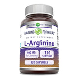 Capsules Amazing Nutrition L-Arginine en bouteille, soutien potentiel à votre routine quotidienne.