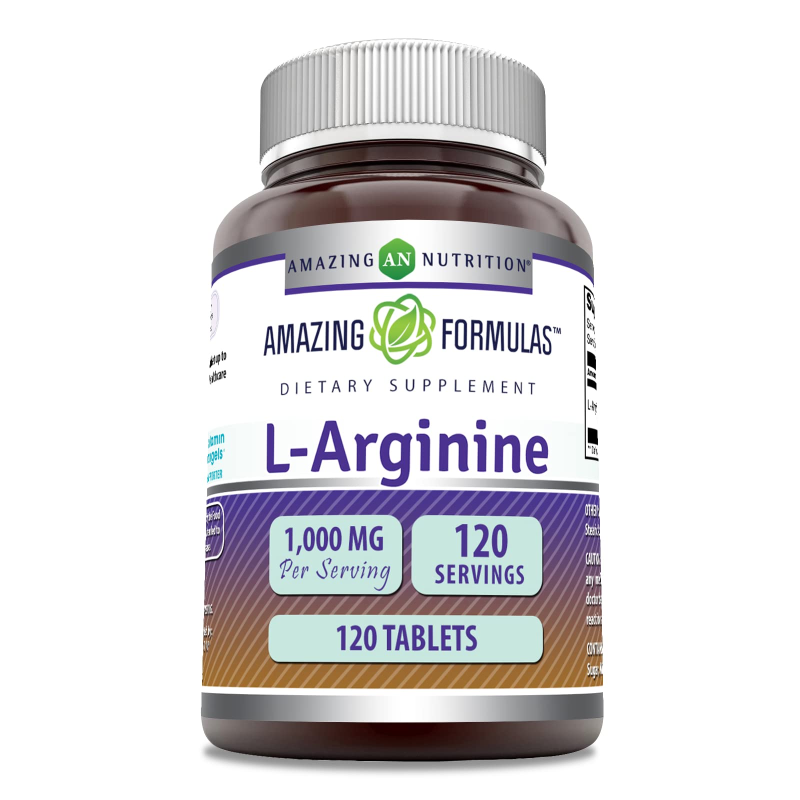 Amazing Nutrition L-Arginine tablettes 1000 mg, apport quotidien potentiel.