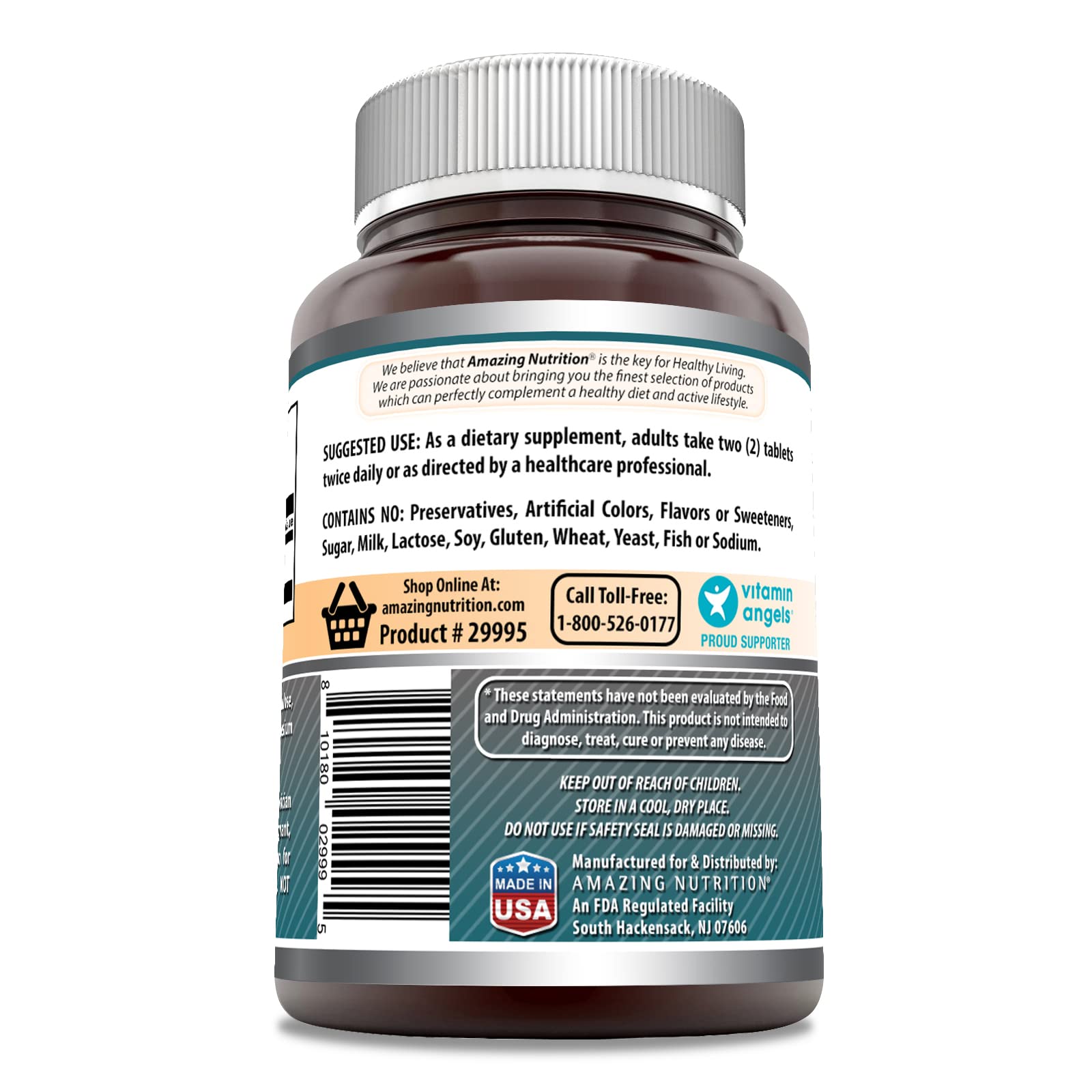 Amazing Nutrition L Citrulline – comprimés faciles à avaler, intégrables à la routine sportive