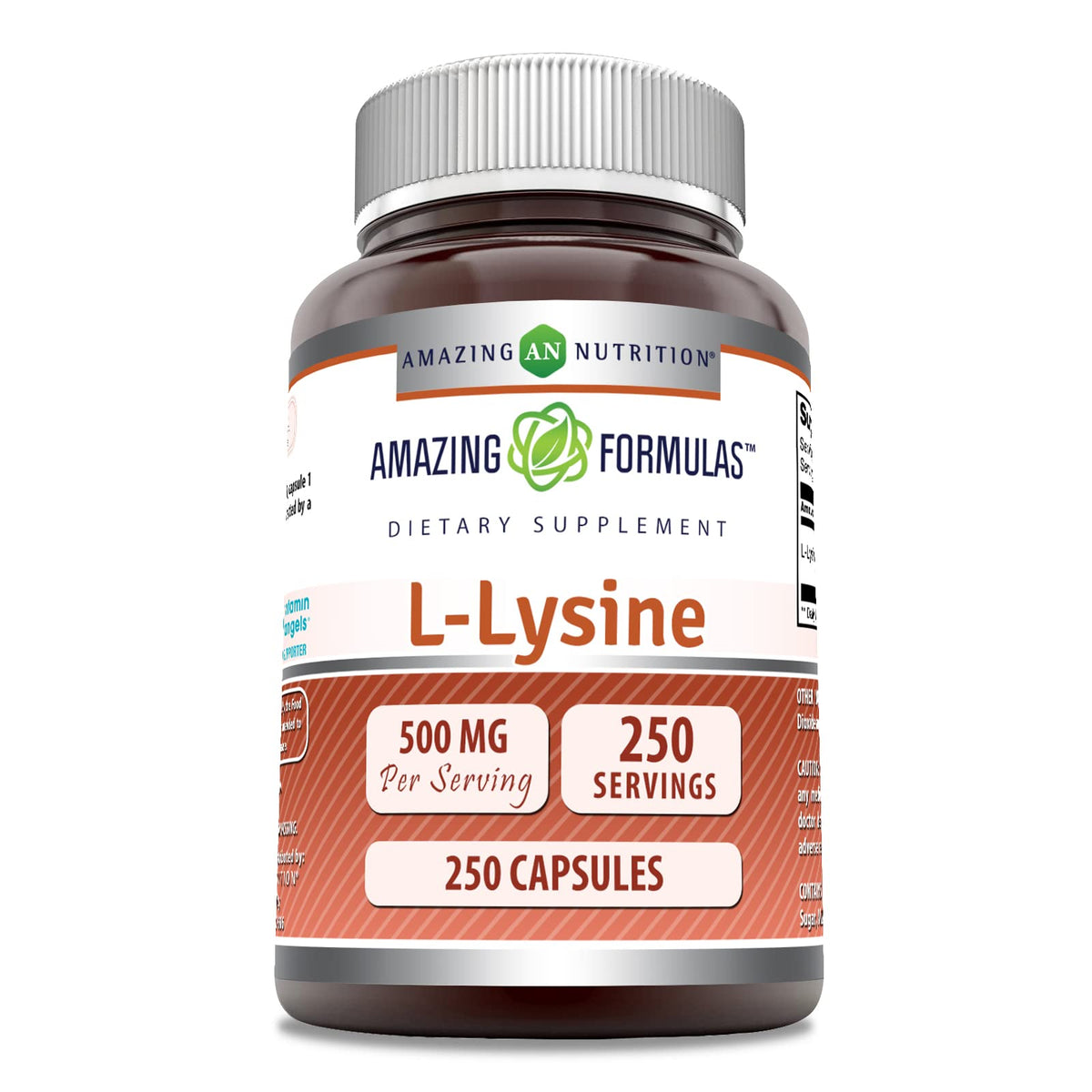 Amazing Nutrition L-Lysine 500 mg – bouteille, pratique pour une prise quotidienne d'acides aminés