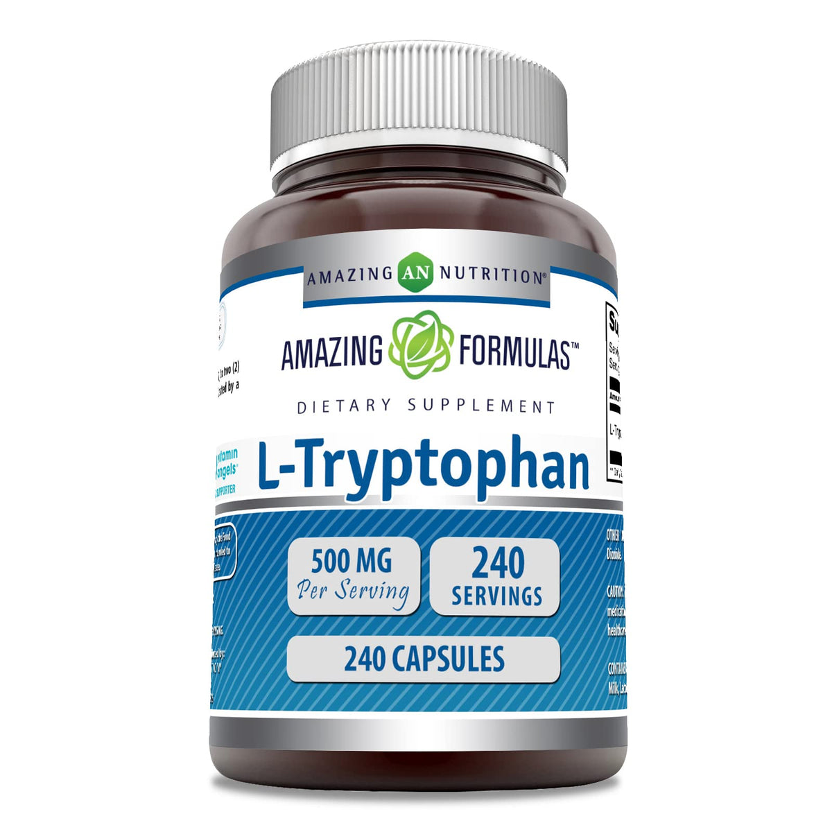 Amazing Nutrition L-Tryptophane, gélules dans l'emballage, soutien potentiel au calme et au bien-être