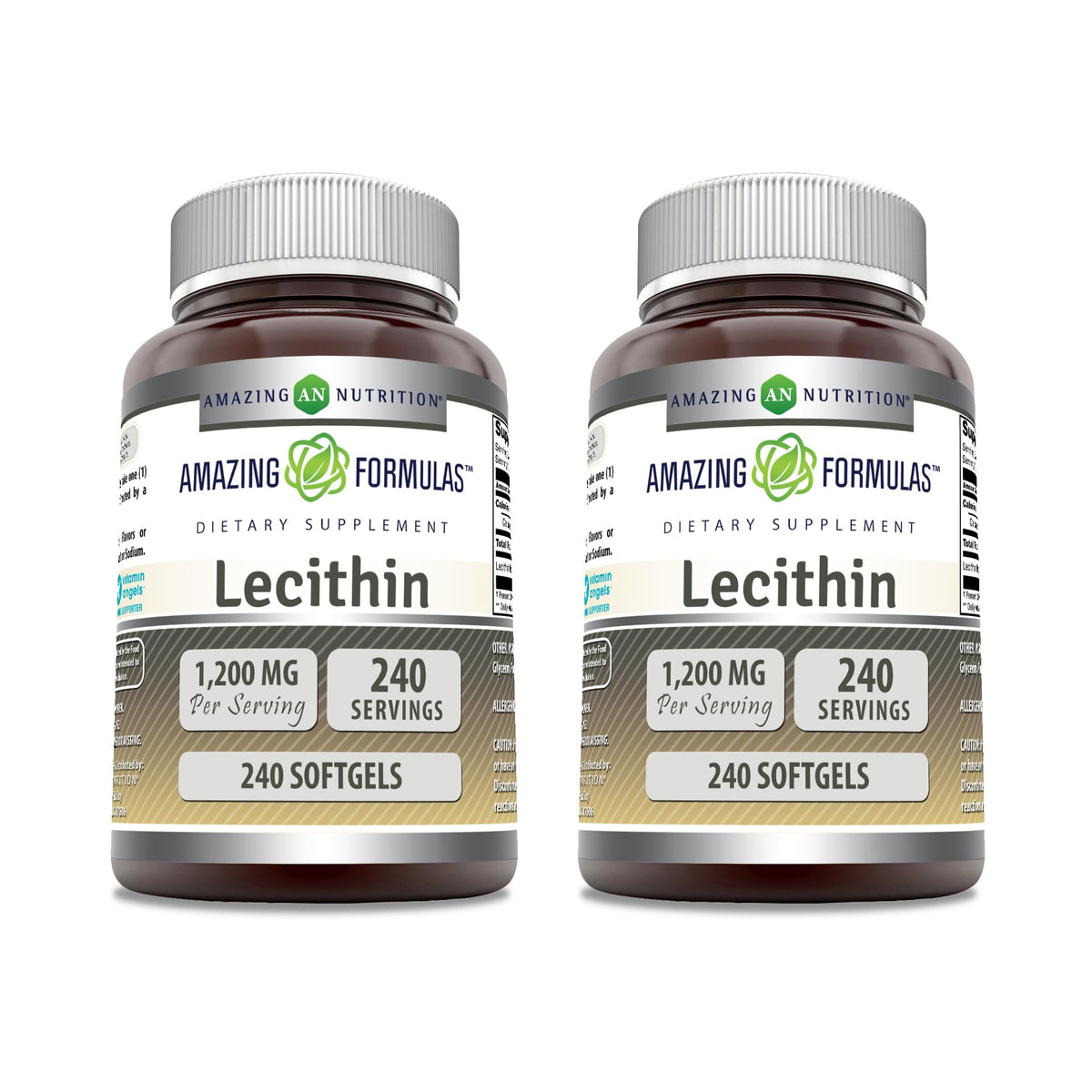 Amazing Nutrition Lecithine 1200 mg en gélules molles, pratique pour la routine quotidienne.