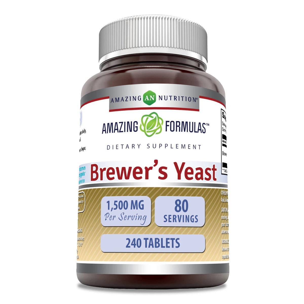 Levure de bière Amazing Nutrition 1500 mg flacon – dosage quotidien potentiel