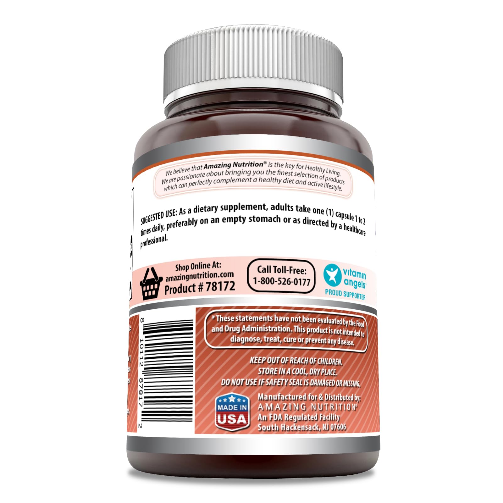 Gélules L-Lysine Amazing Nutrition prêtes à prendre, routine quotidienne.