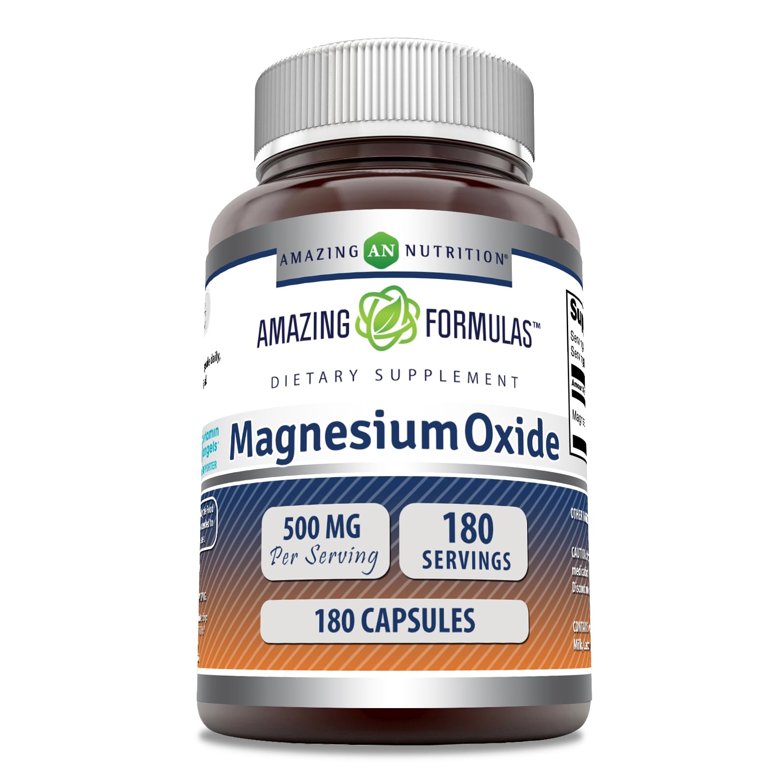 Amazing Nutrition magnésium oxide 500 mg bouteille — soutien musculaire quotidien.