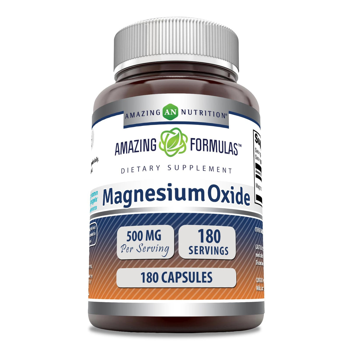 Amazing Nutrition magnésium oxide 500 mg bouteille — soutien musculaire quotidien.