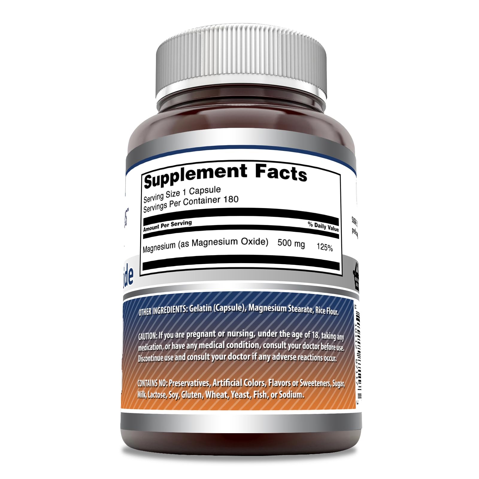 Amazing Nutrition magnésium oxide 500 mg — capsules faciles à prendre.