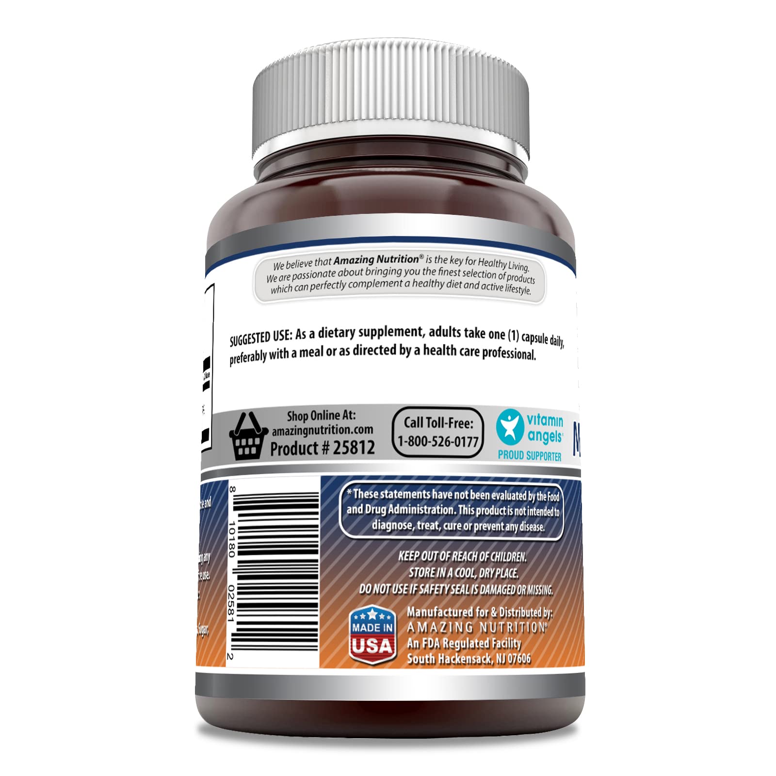 Amazing Nutrition Magnésium oxyde bouteille: format pratique et 90 gélules.
