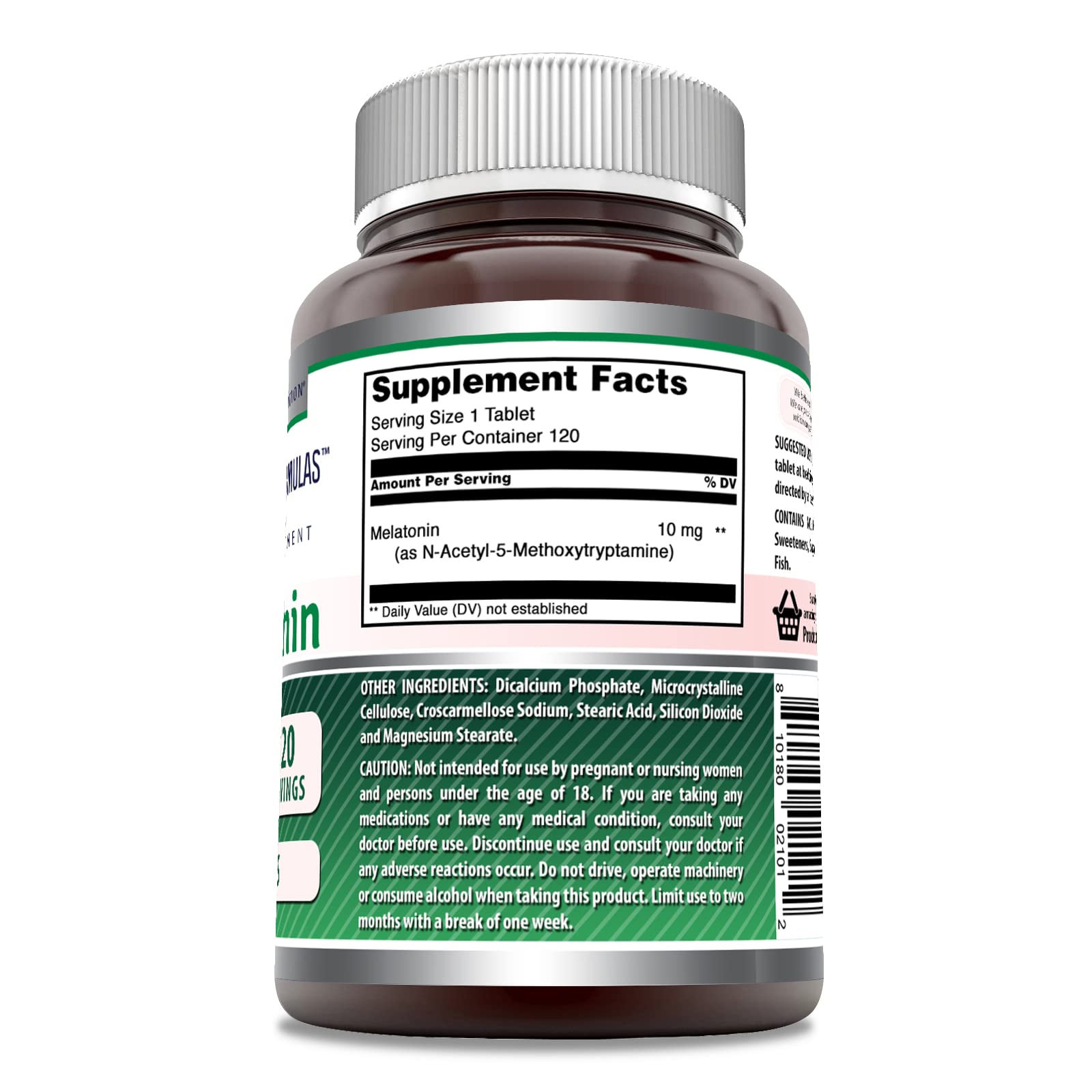 Amazing Nutrition Mélatonine 10 mg – bouteille pratique pour usage quotidien.