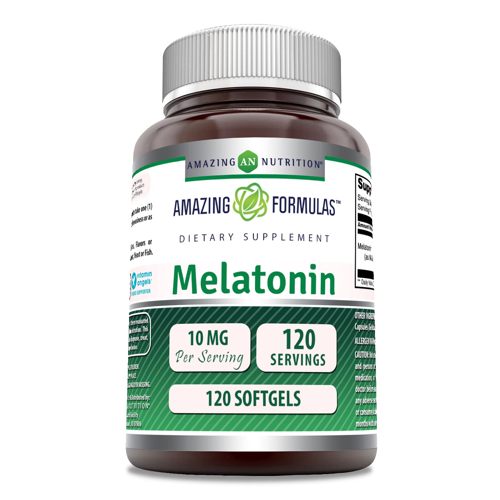 Amazing Nutrition Mélatonine 10 mg – bouteille prête pour votre routine nocturne.