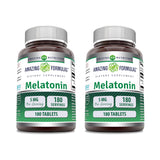 Bouteille Amazing Nutrition Melatonine – 180 comprimés, dosage quotidien pratique.