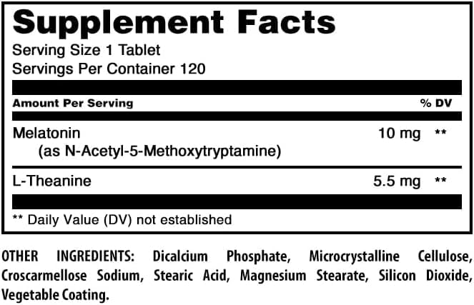 Amazing Nutrition Mélatonine Theanine tablettes, blister protégé
