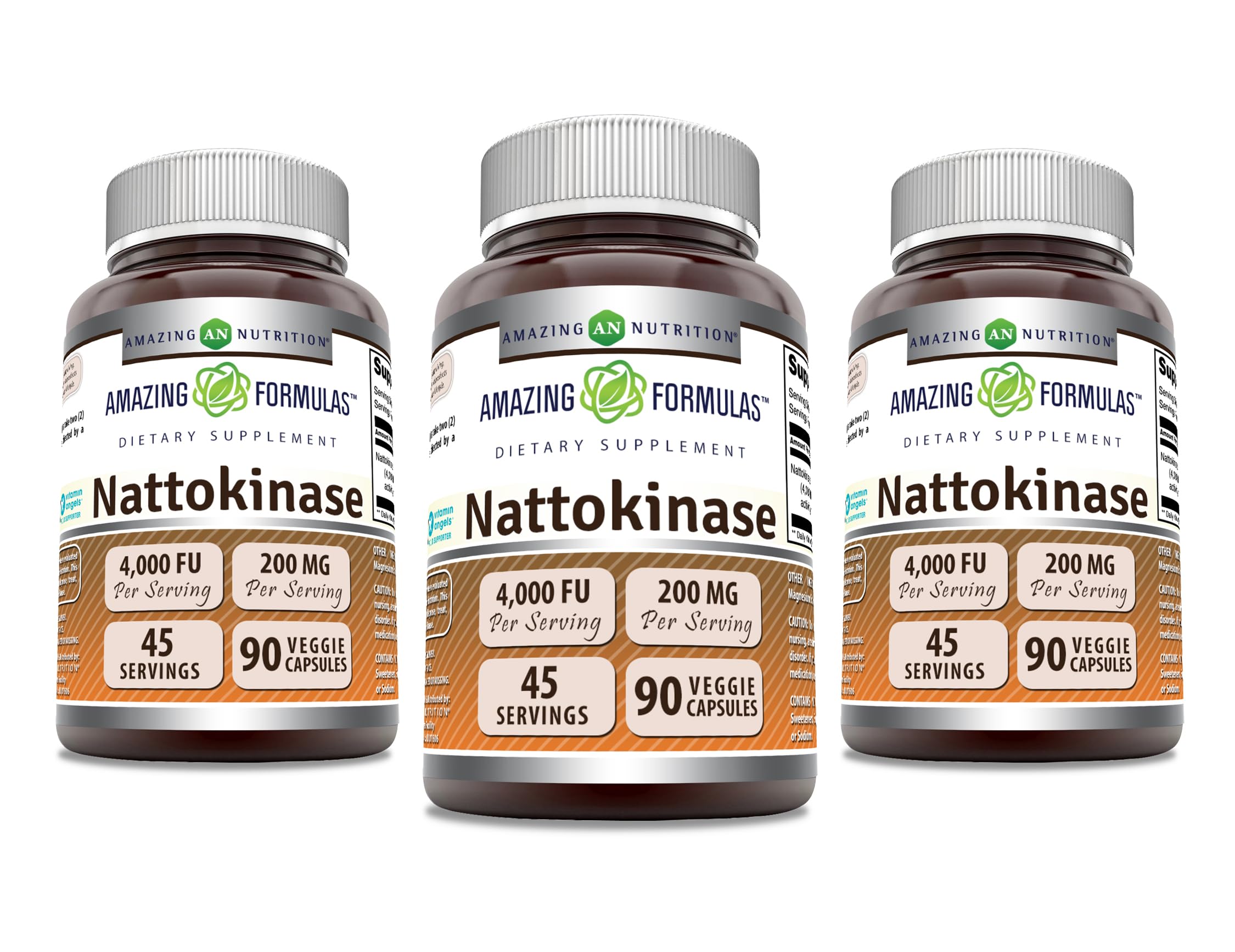 Gélules nattokinase Amazing Nutrition de 100 mg, soutien possible à la circulation.
