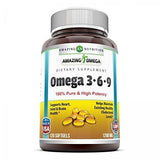 Amazing Nutrition Omega 3.6.9 - bouteille de gélules, source variée d’oméga pour le quotidien.