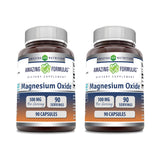 Amazing Nutrition oxyde de magnésium 500 mg capsules dans boîte, soutien potentiel des fonctions musculaires.