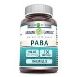 Amazing Nutrition PABA 500 mg capsules – dosage quotidien pratique pour l'énergie.