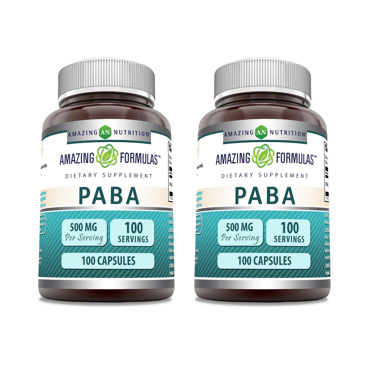 Amazing Nutrition PABA, gélule 500 mg par portion, idéal pour une routine quotidienne.