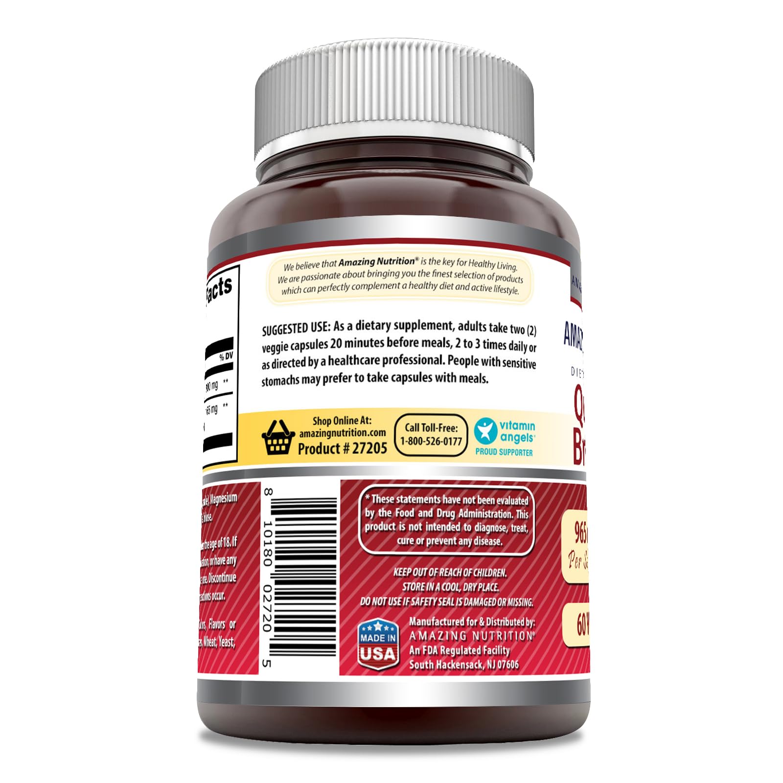 Quercetine-Bromelaine d'Amazing Nutrition: peut aider à soutenir la santé vasculaire et la respiration