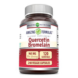 Amazing Nutrition Quercétine 800 mg avec Bromélaïne 165 mg – capsules: absorption améliorée et soutien immunitaire potentiel.