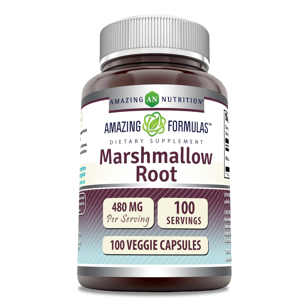 Amazing Nutrition racine de guimauve - bouteille: potentiel soutien digestif quotidien et facilité d’utilisation.