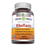 Amazing Nutrition riboflavine 400 mg boîte: emballage clair pour une utilisation pratique.