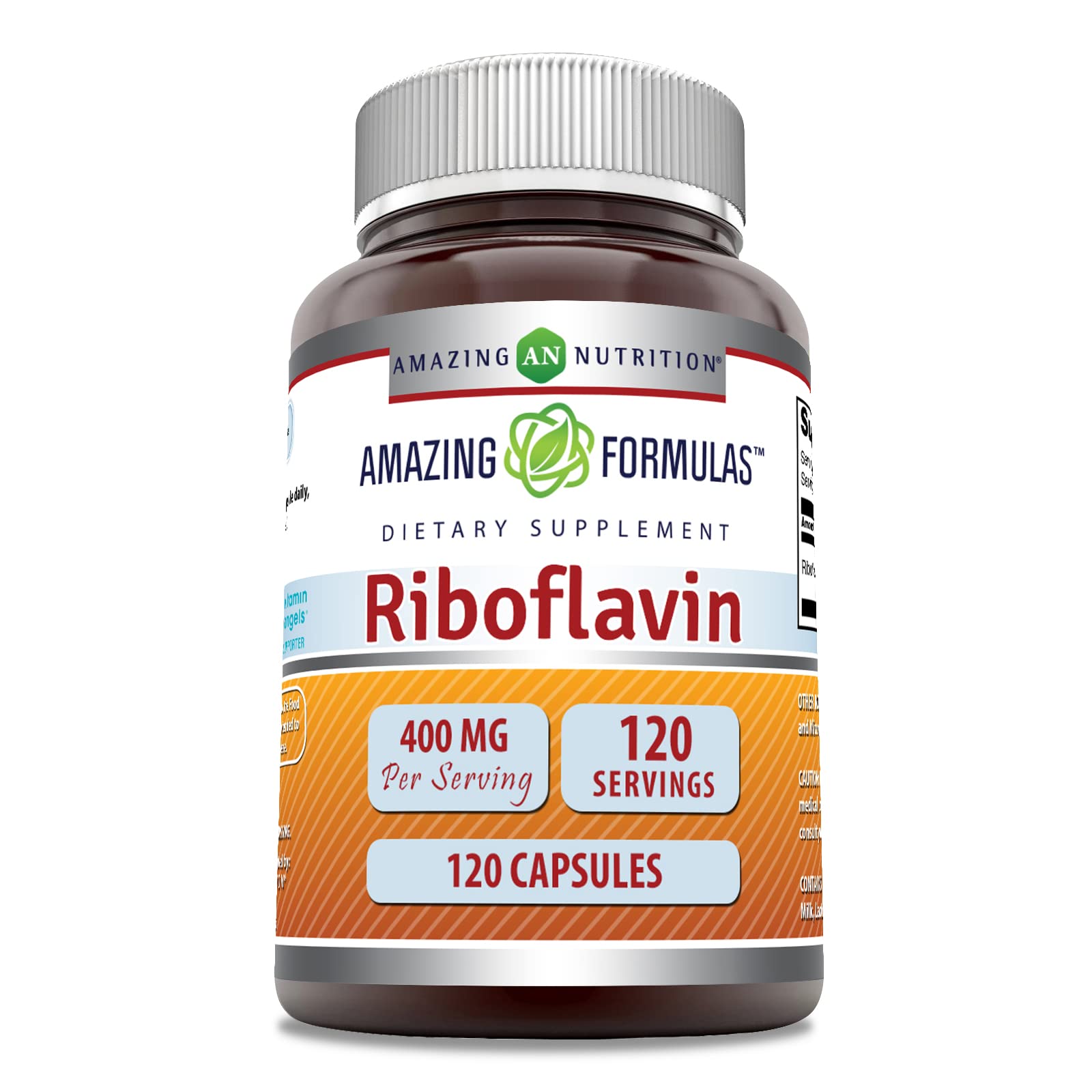 Amazing Nutrition riboflavine-400mg-bouteille: soutien du métabolisme énergétique et pureté garantie