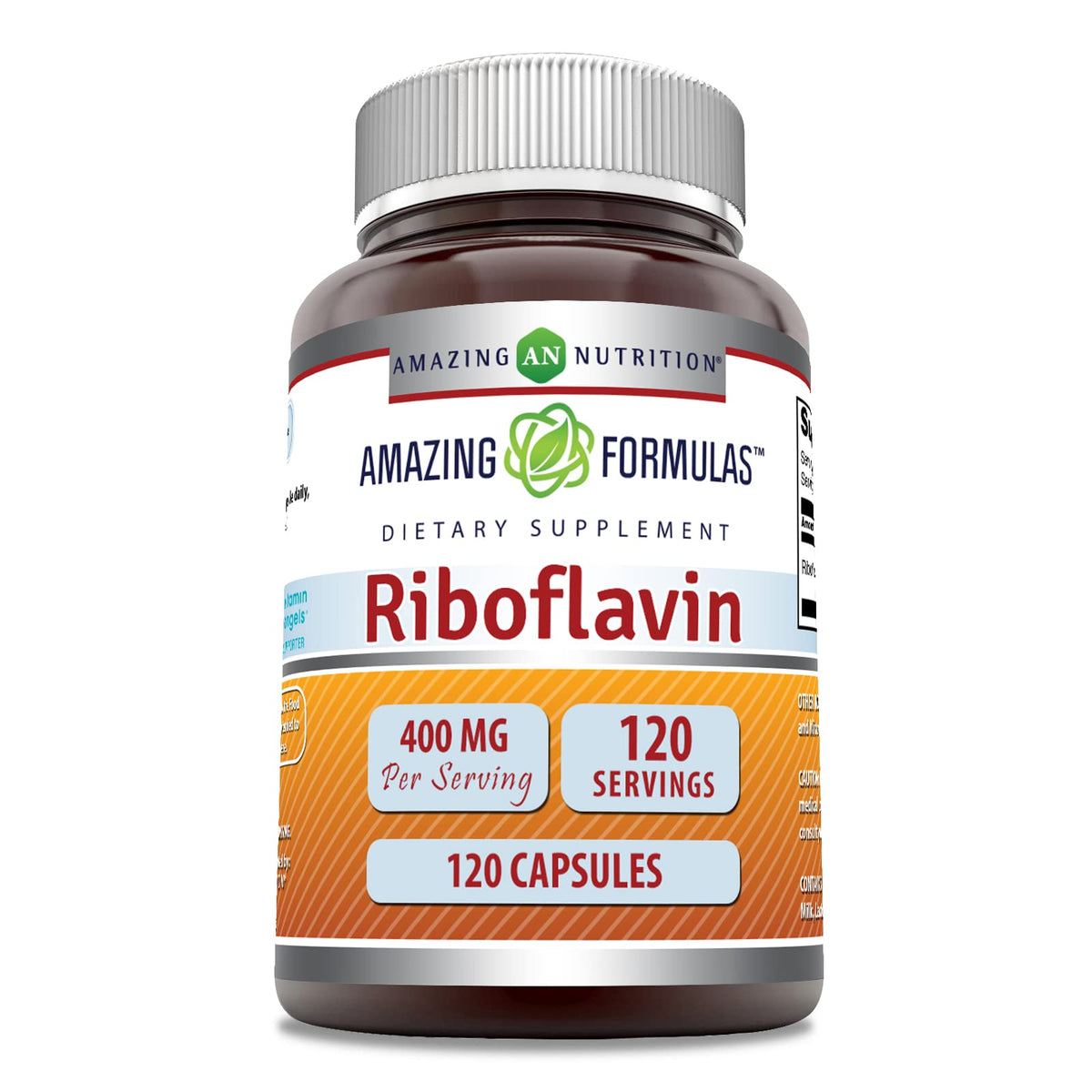 Amazing Nutrition riboflavine-400mg-bouteille: soutien du métabolisme énergétique et pureté garantie