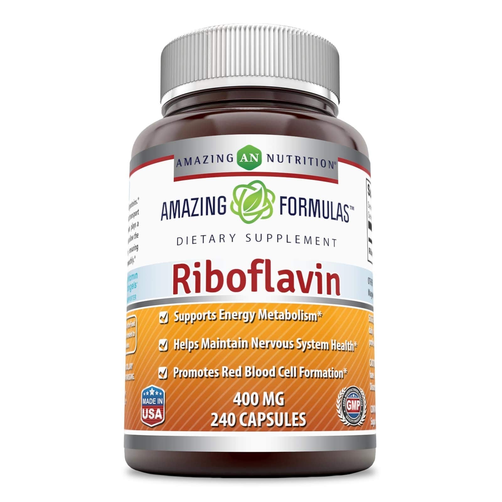 Amazing Nutrition riboflavine 400mg – bouteille: soutien du métabolisme et énergie quotidienne.