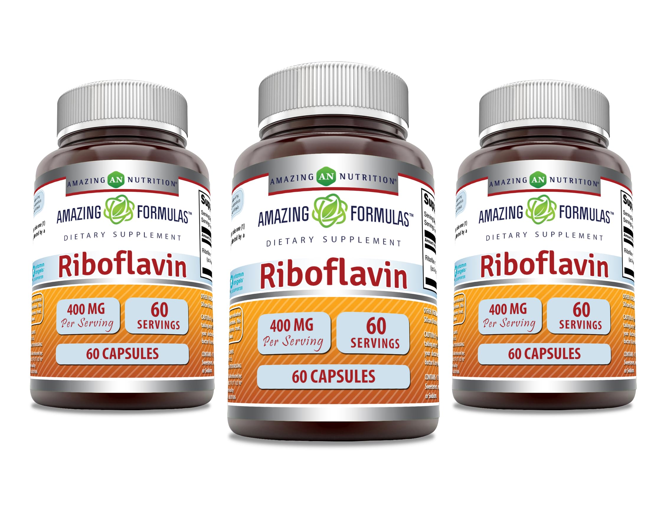 Amazing Nutrition Riboflavine 400 mg – bouteille pratique pour la supplémentation quotidienne.