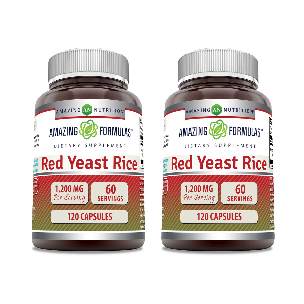 Amazing Nutrition Riz Rouge 1200mg – bouteille avec posologie facile à suivre.